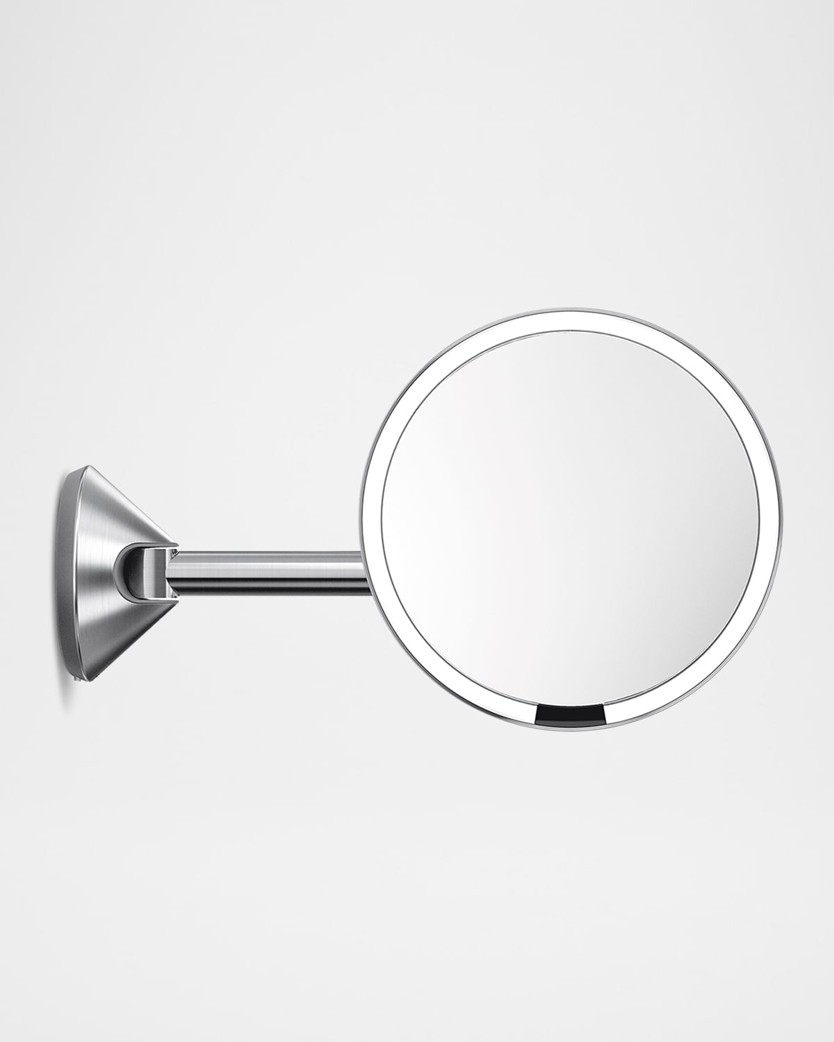 Simplehuman Wall-mounted Sensor Makeup Mirror With 5x Magnification In Wired Brushed