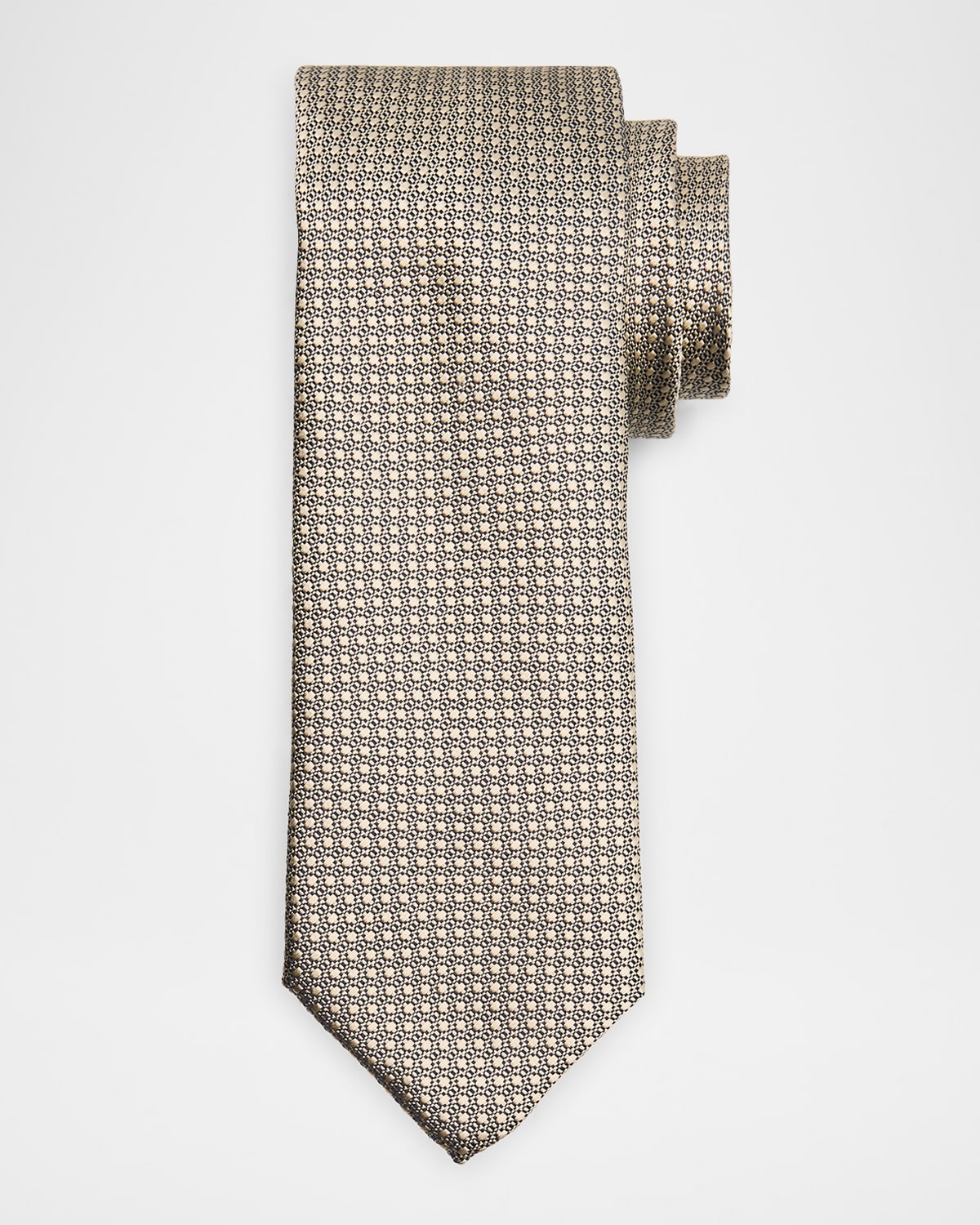Canali Men's Textured Dot Silk Tie In Gold