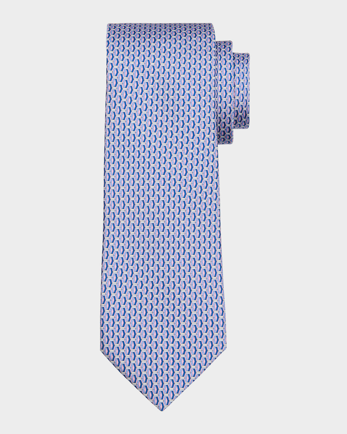 Canali Men's Chainlink Geometric Tie In Lt Purple
