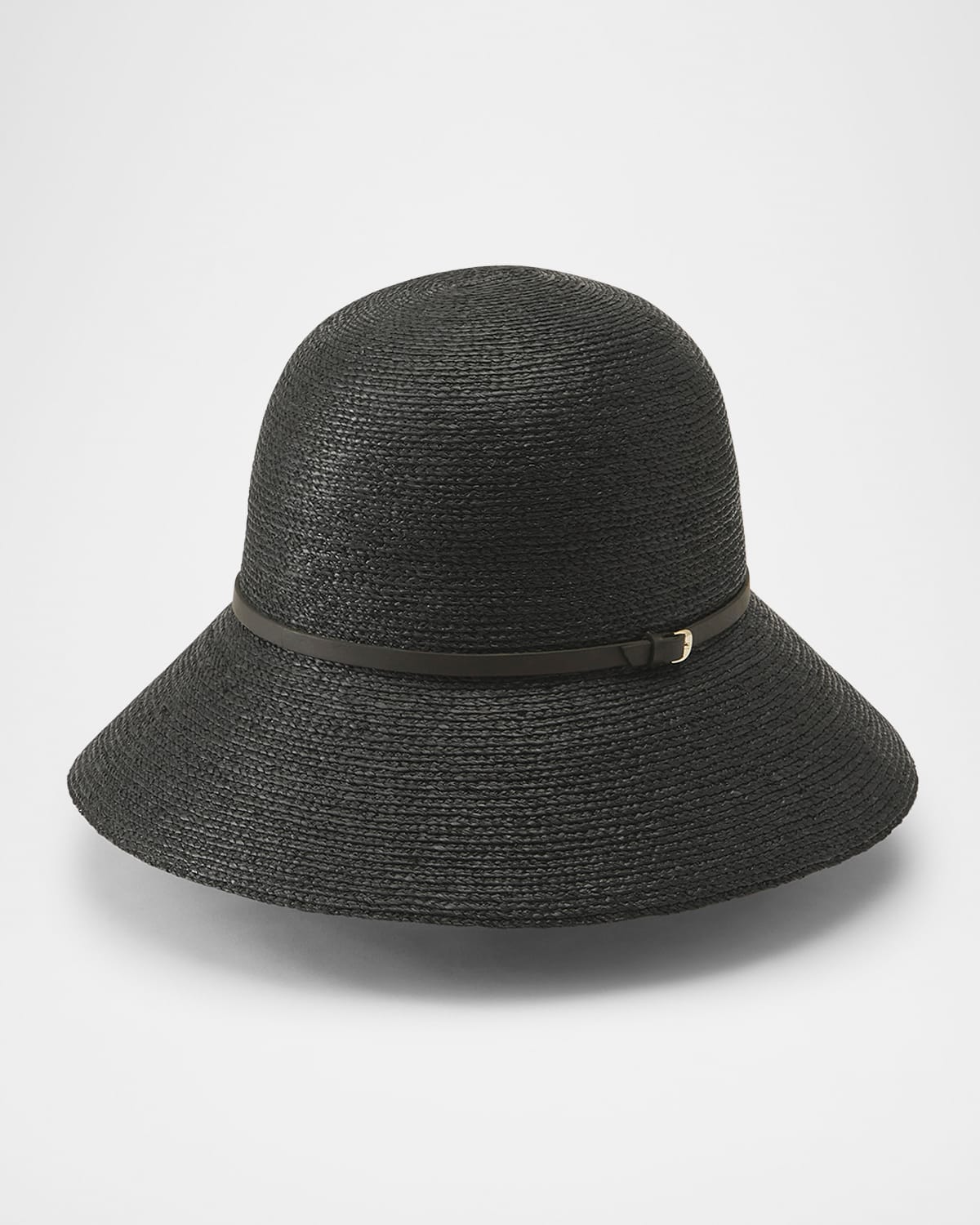 Helen Kaminski Besa 9 Raffia Cloche Hat In Charcoal Black