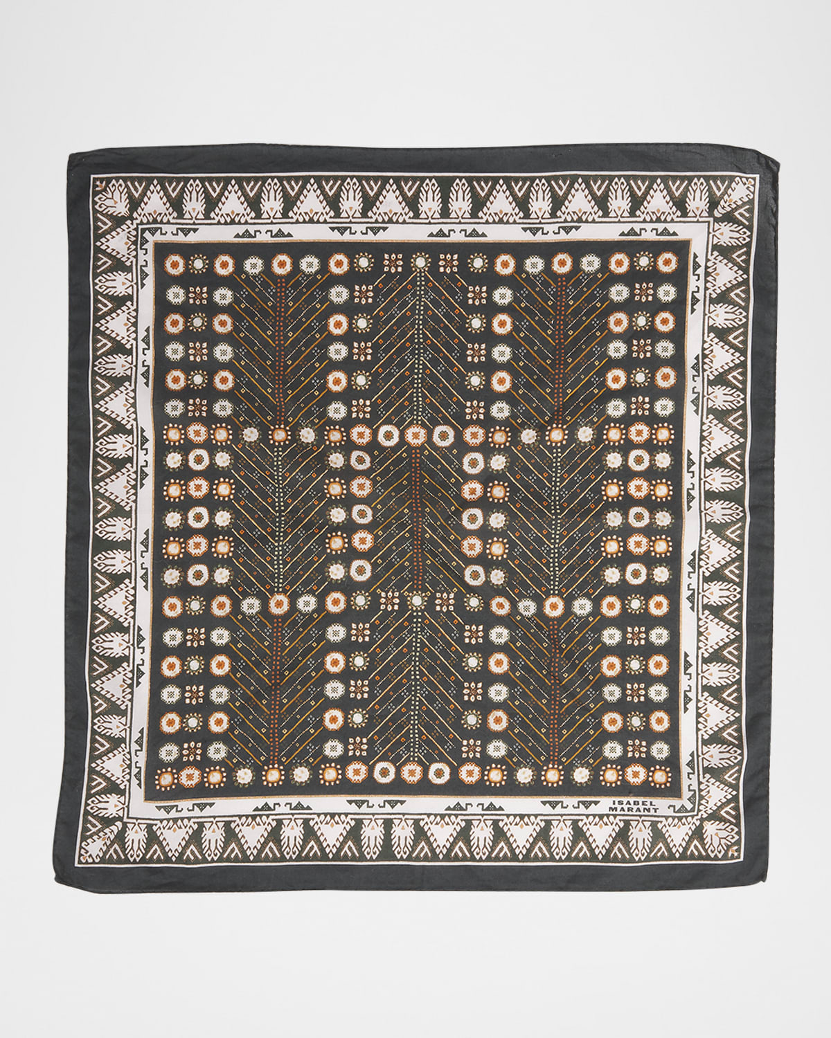Isabel Marant Altena Printed Bandana Scarf In Faded Black