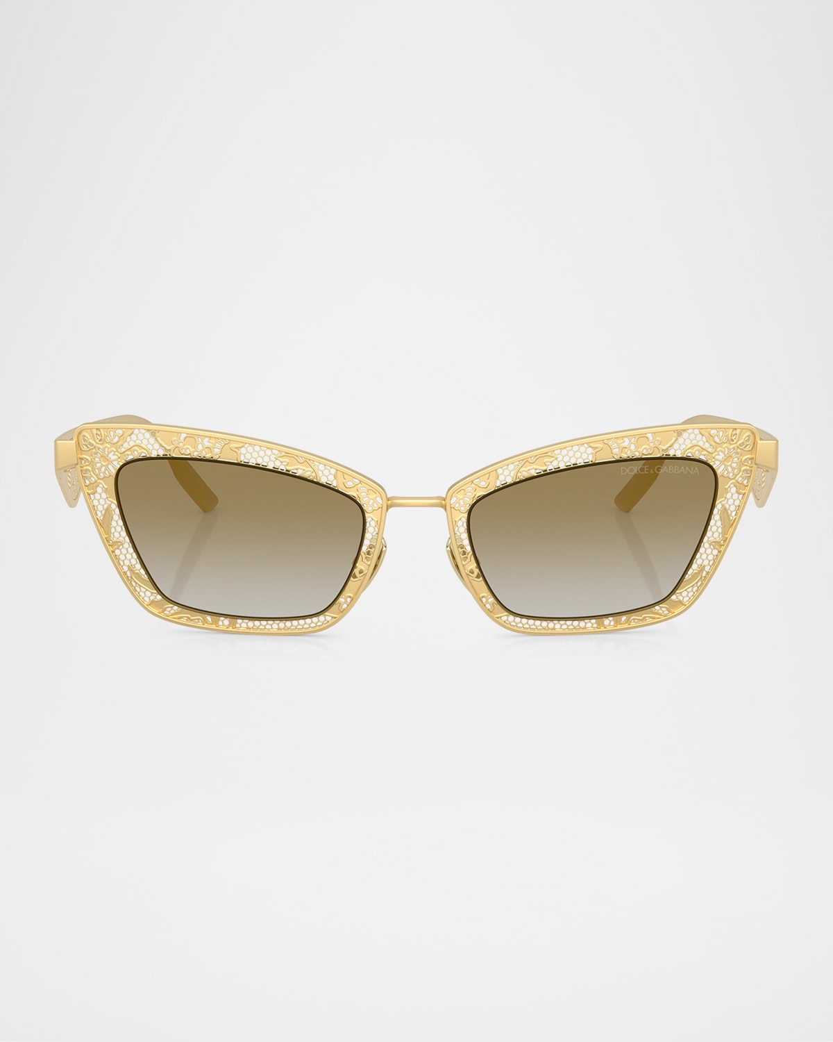 Dolce & Gabbana Dg2311 Lace Cat Eye Sunglasses In Matte Gold