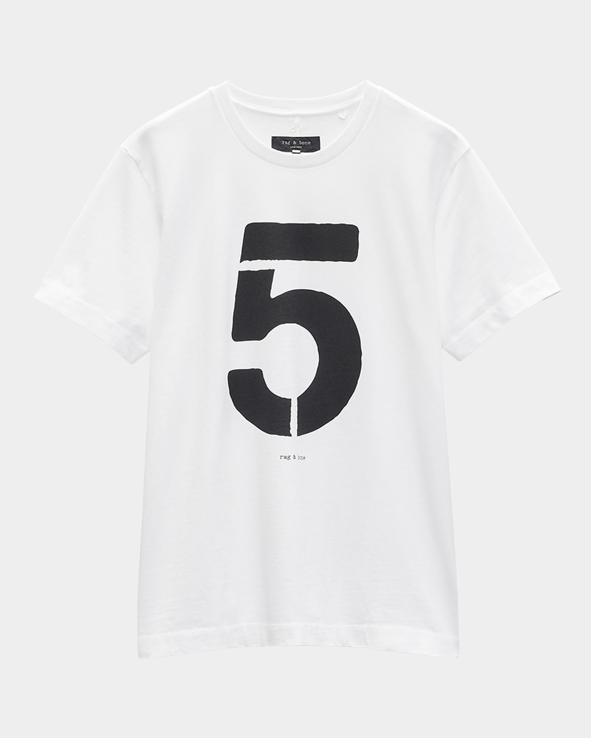 Rag & Bone Men's Numbers Game 5 T-shirt In Washed White