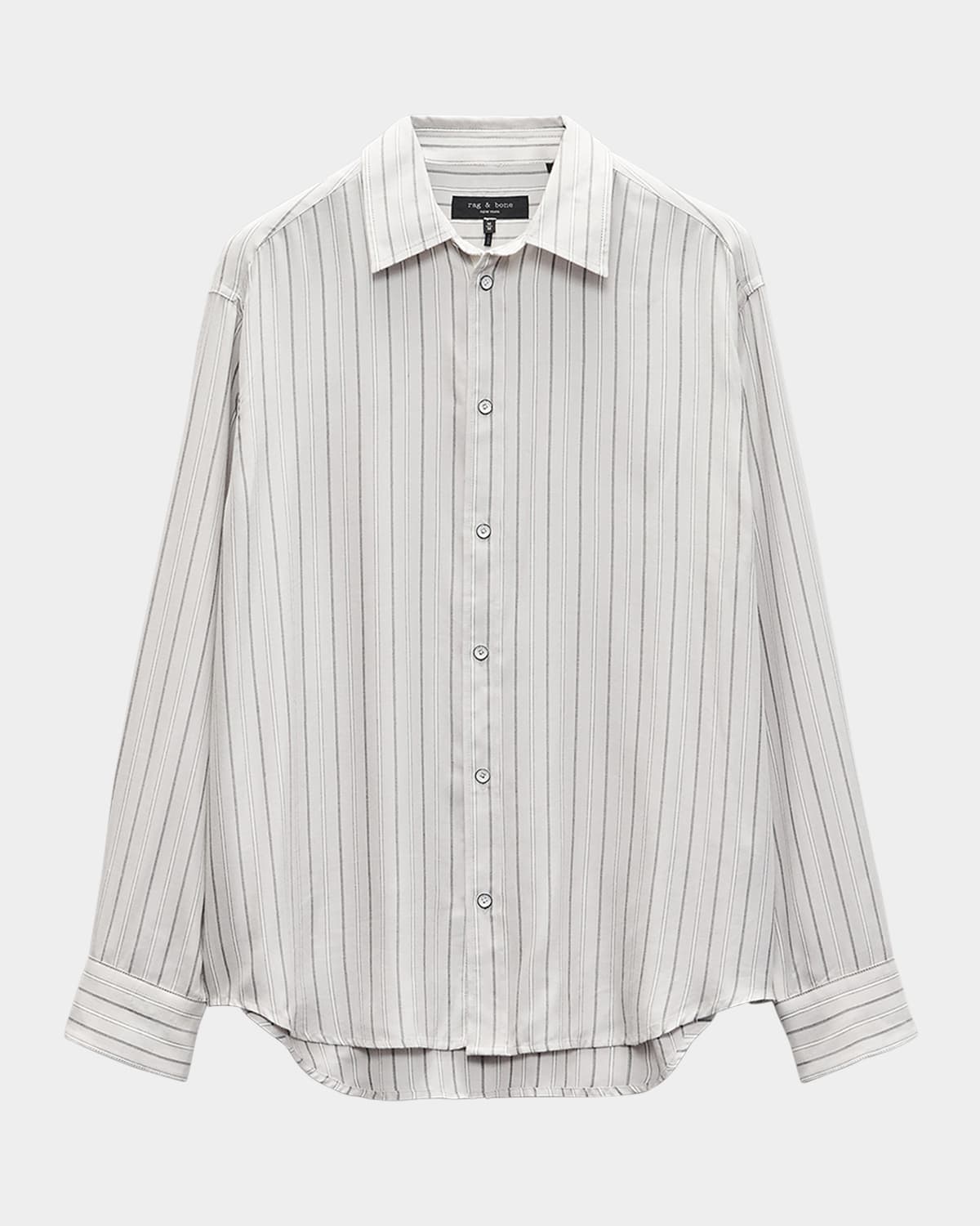 Rag & Bone Off-white Matthew Striped Shirt In White Stripe