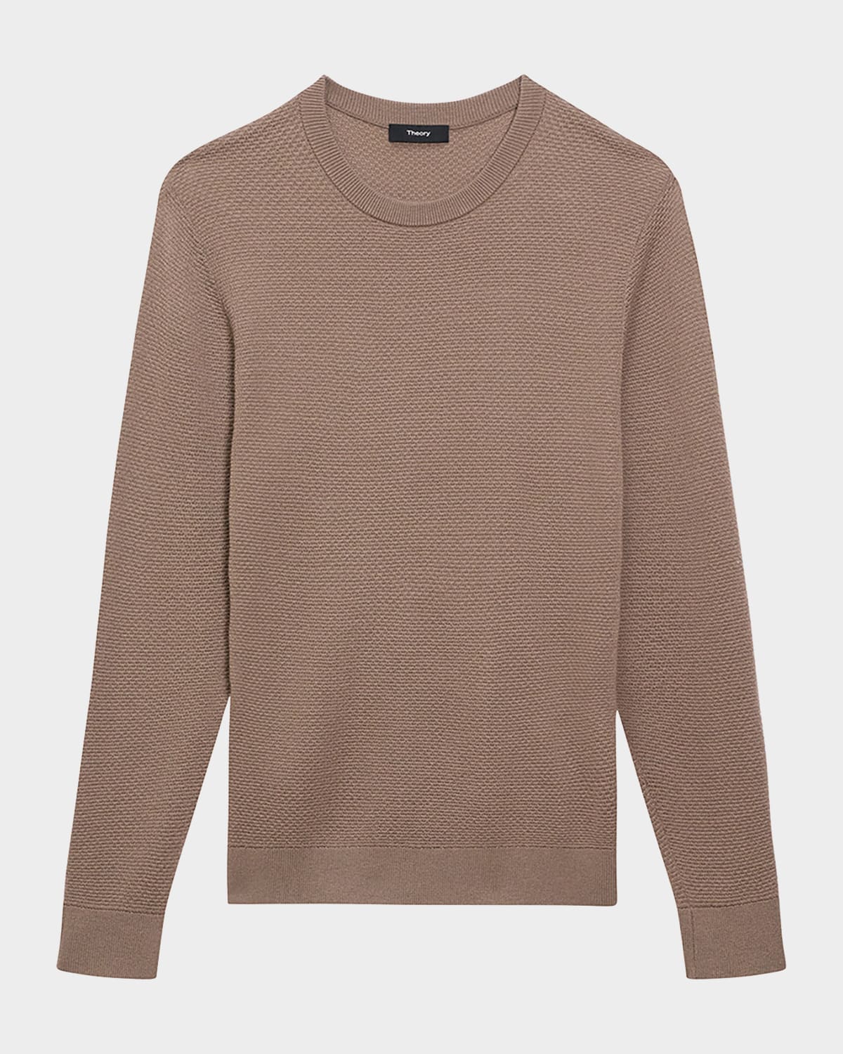 Theory Men's Maden Textured Wool Sweater In Dk Taupe