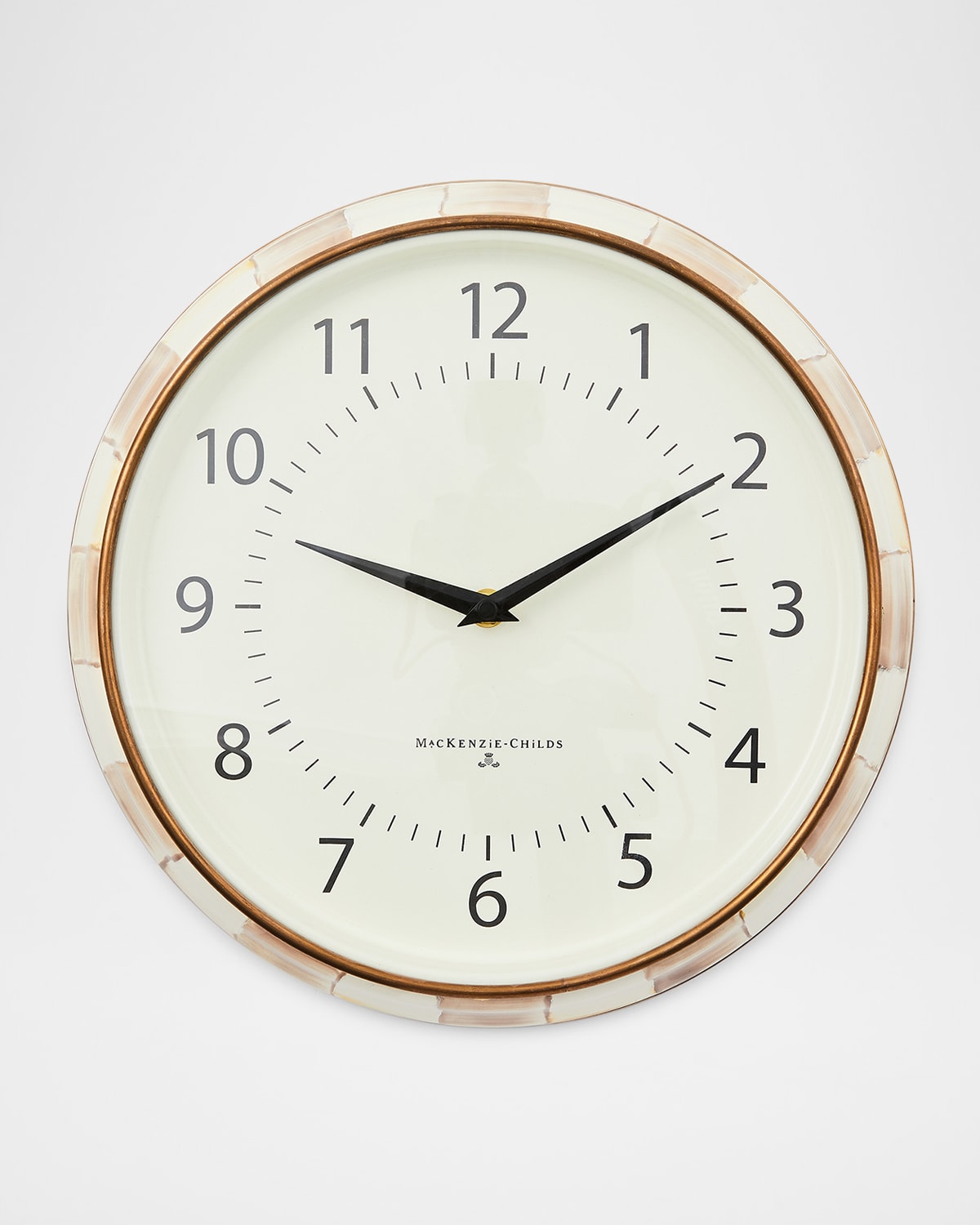 Mackenzie-childs Mocha Check School Clock