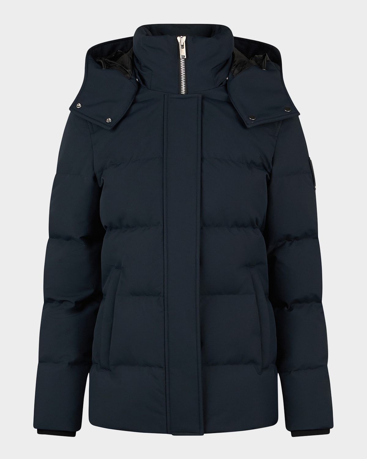 Moose Knuckles Cloud 3q Down Puffer Jacket With Removable Hood In Navy