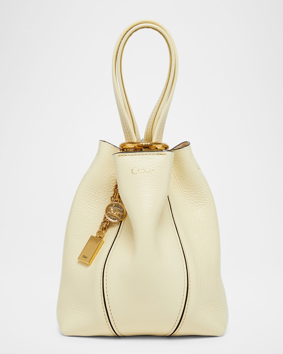 Chloé Spin Mini Tote Bag In Grained Calfskin