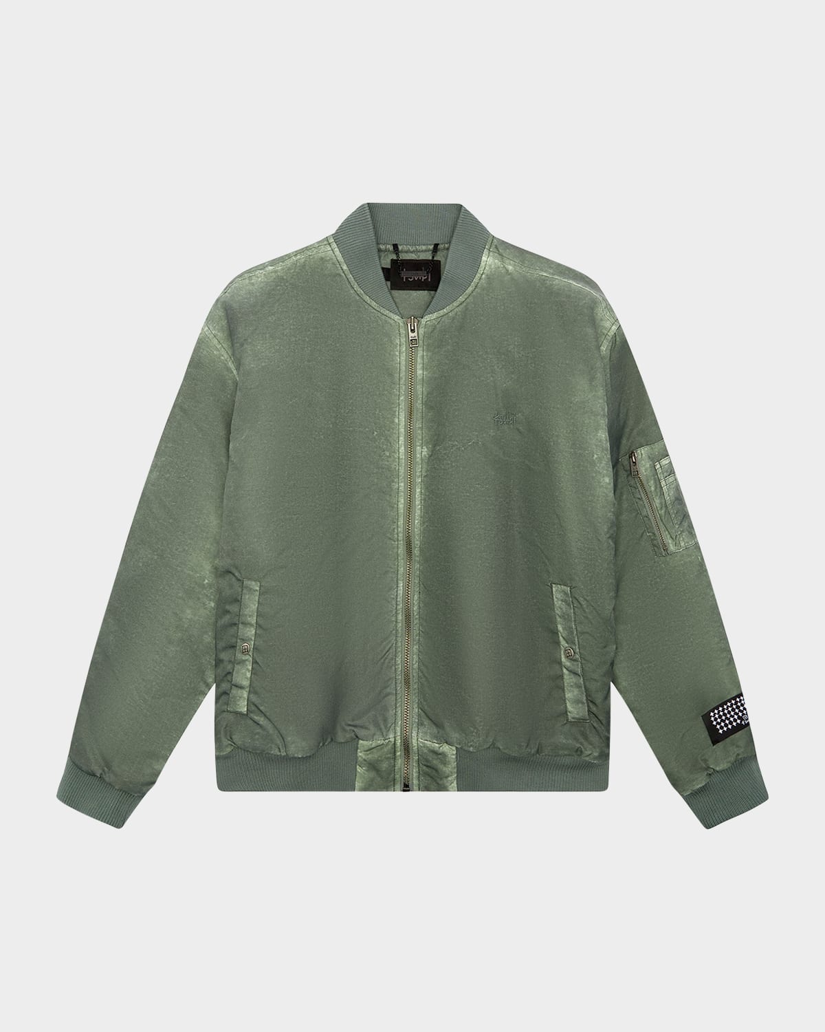 KSUBI MEN'S ROYALTY OVERDYED FULL-ZIP BOMBER JACKET 
