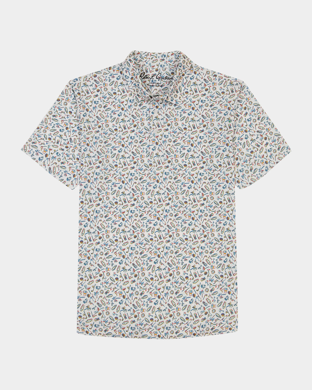 Robert Graham Sunset Sips Performance Stretch Printed Classic Fit Polo Shirt In Multi