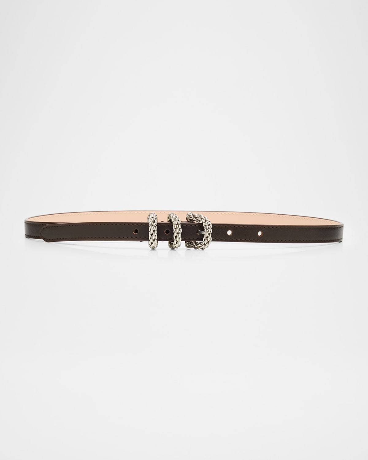By Far Kat Tabac Nappa Leather Belt In Brown