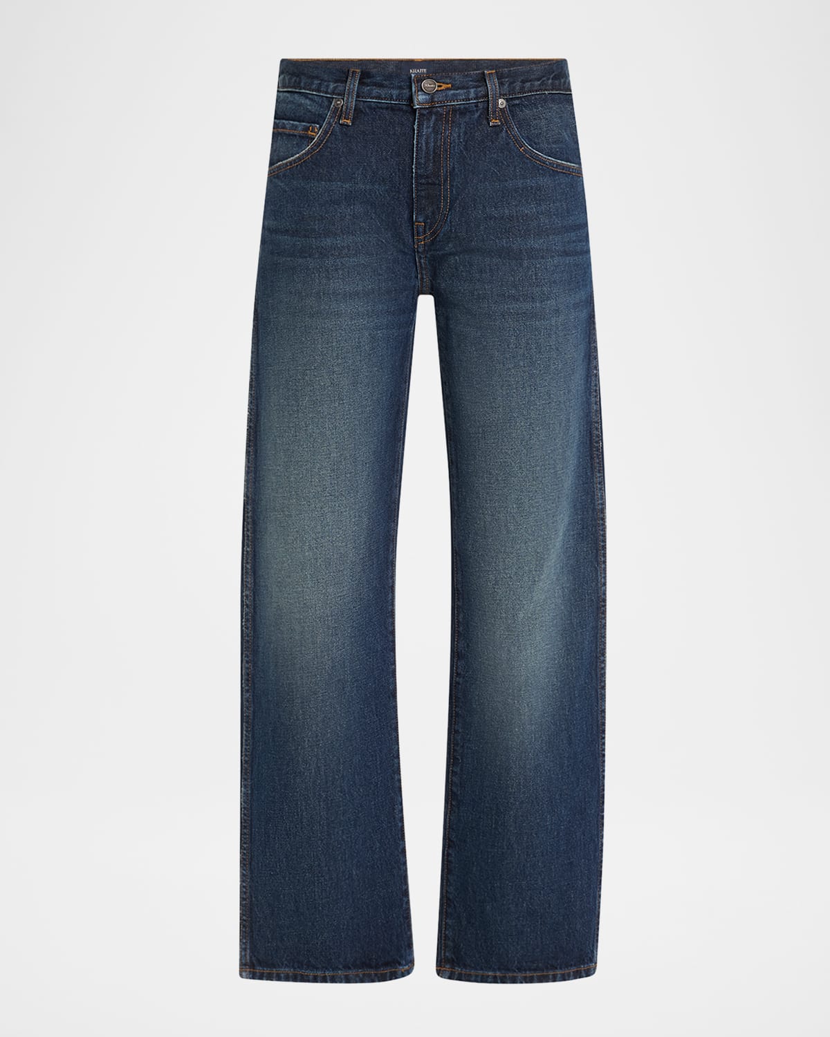 Khaite Kerrie Crop Wide Leg Jeans In Blue