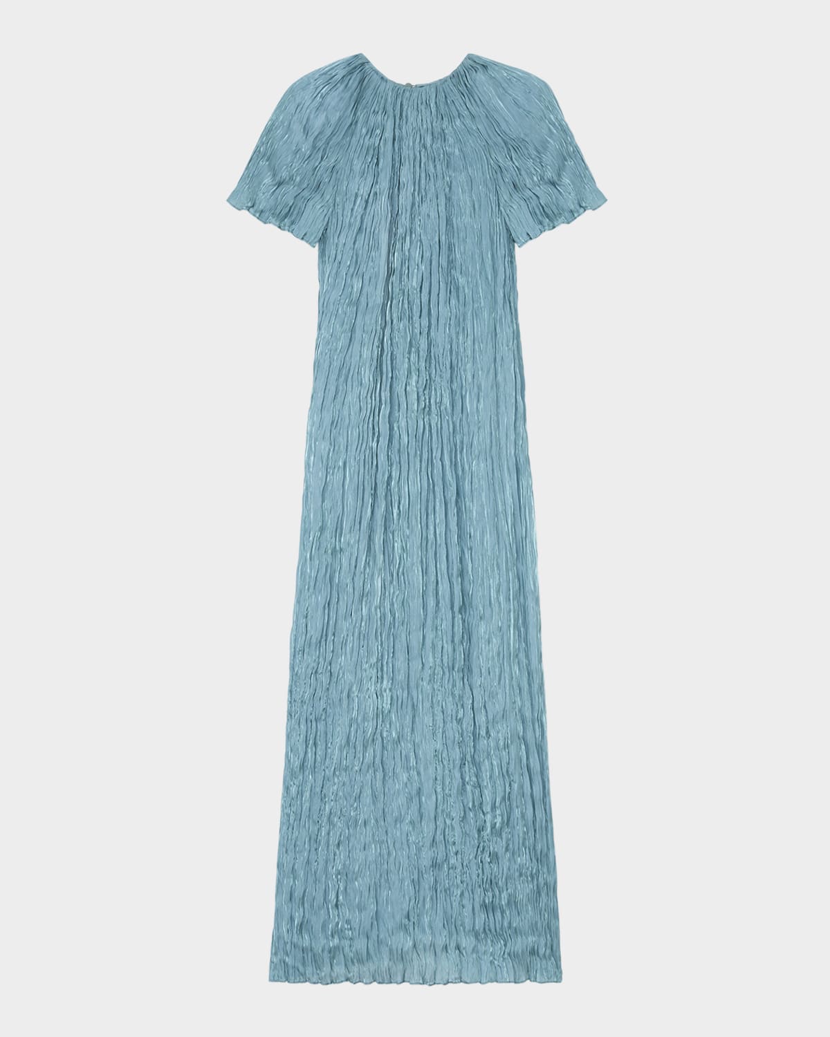 Shop Lafayette 148 Raglan-sleeve Shimmer Plisse Maxi Dress In Lagoon Green