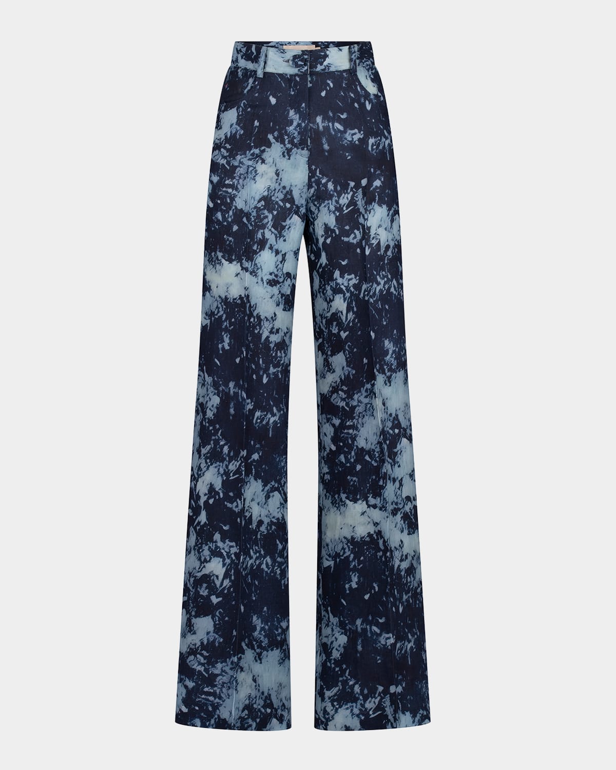 Silvia Tcherassi Emine Printed Linen Pants In Indigo