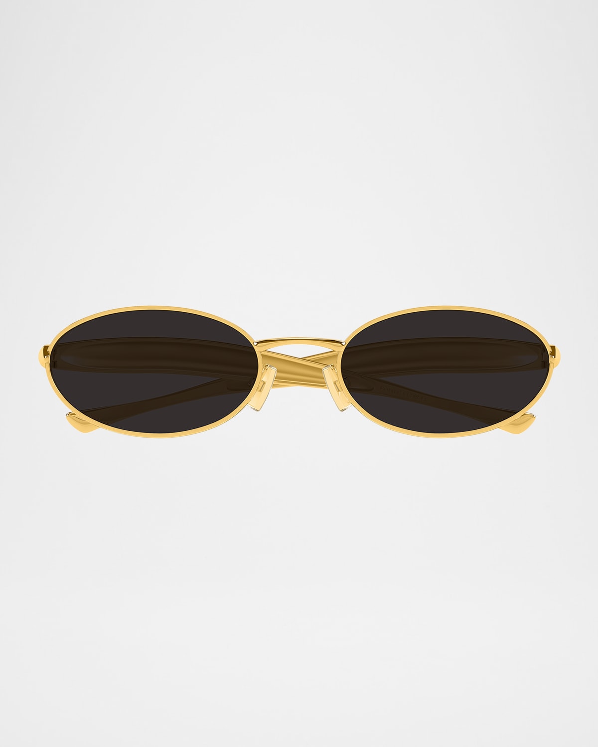 Bottega Veneta Sardine Logo Engraved Metal Sunglasses In Gold