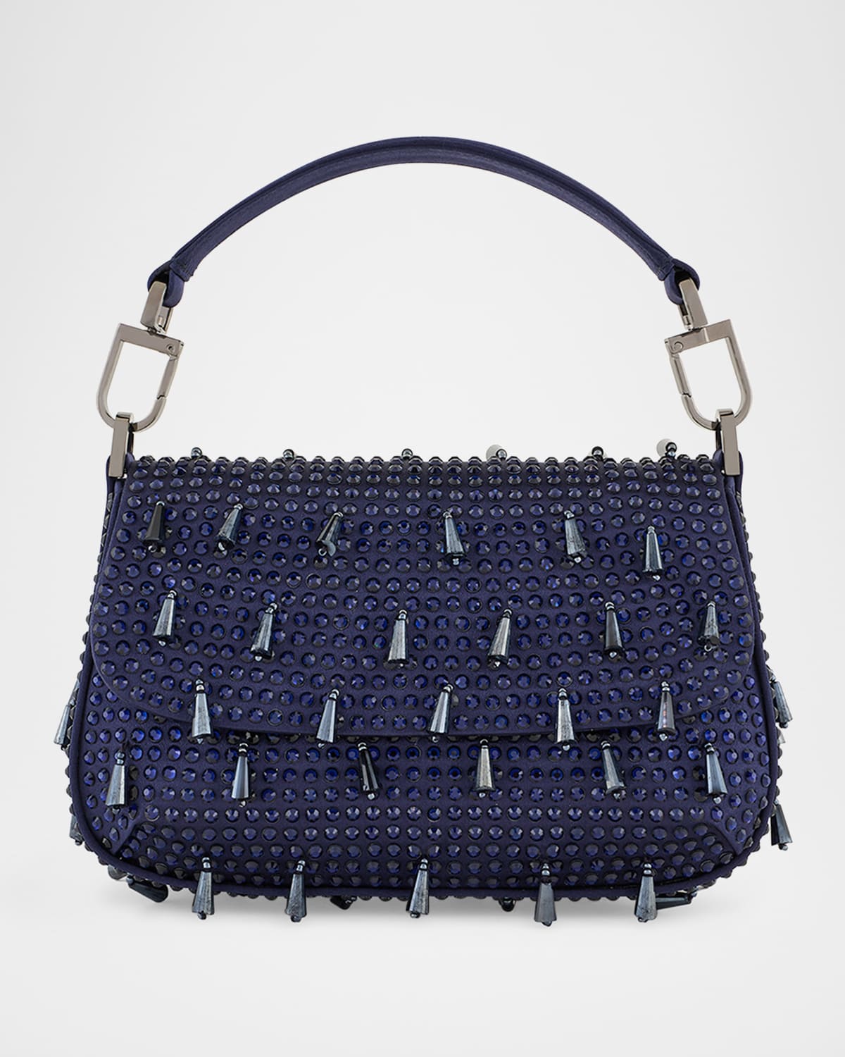 Giorgio Armani La Prima Small Beaded Top-handle Bag In Oceano
