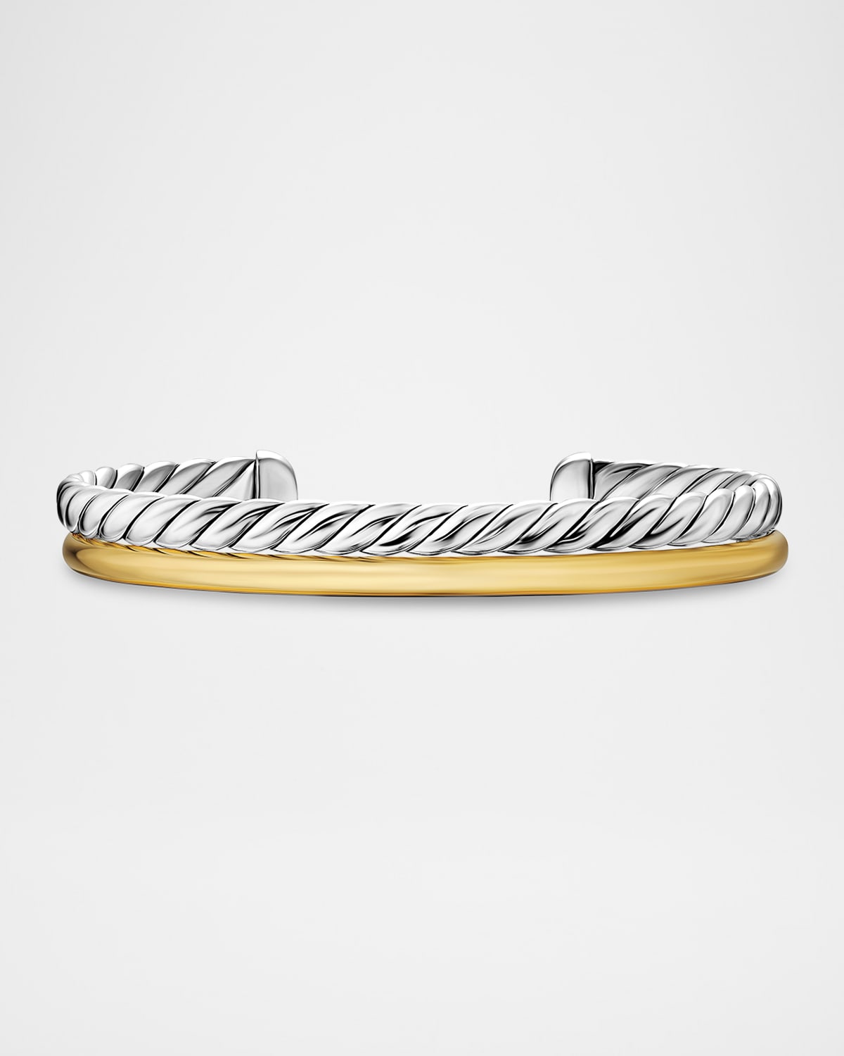DY Mercer 2-Row Bracelet in Silver with 18K Gold, 8mm