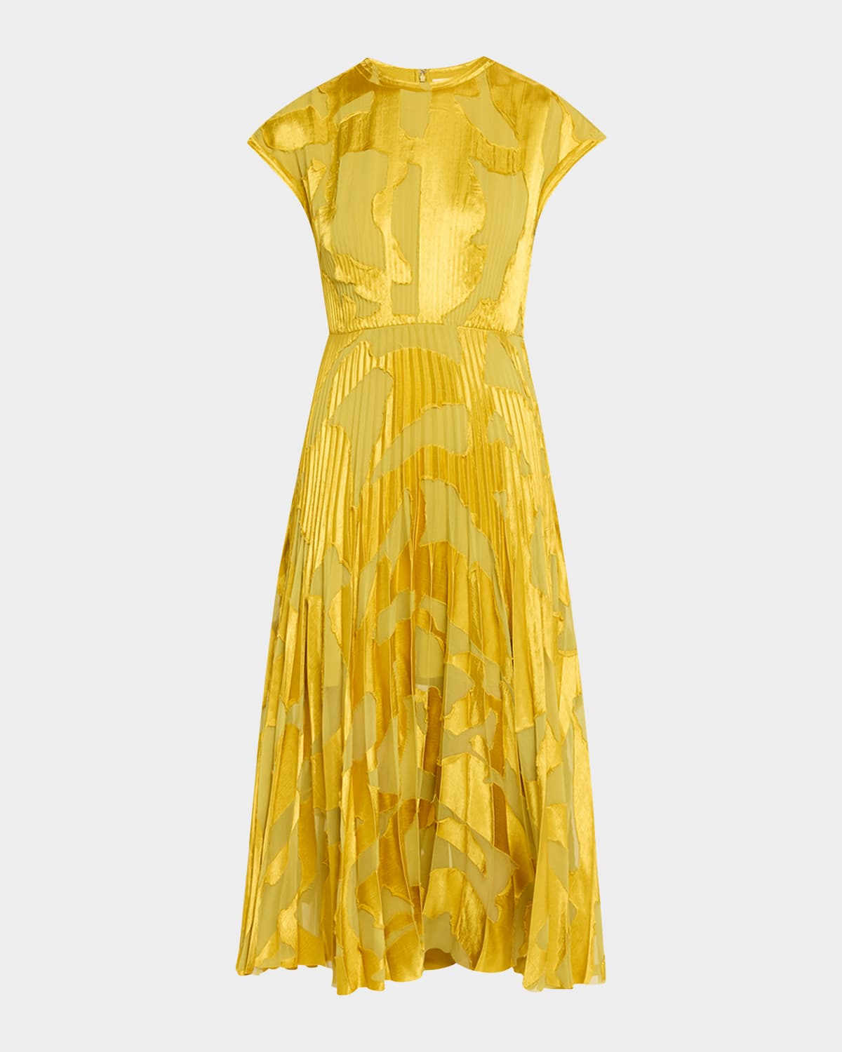 Jason Wu Collection Abstract Fil Couple Fit-flare Midi Dress In Kiwi