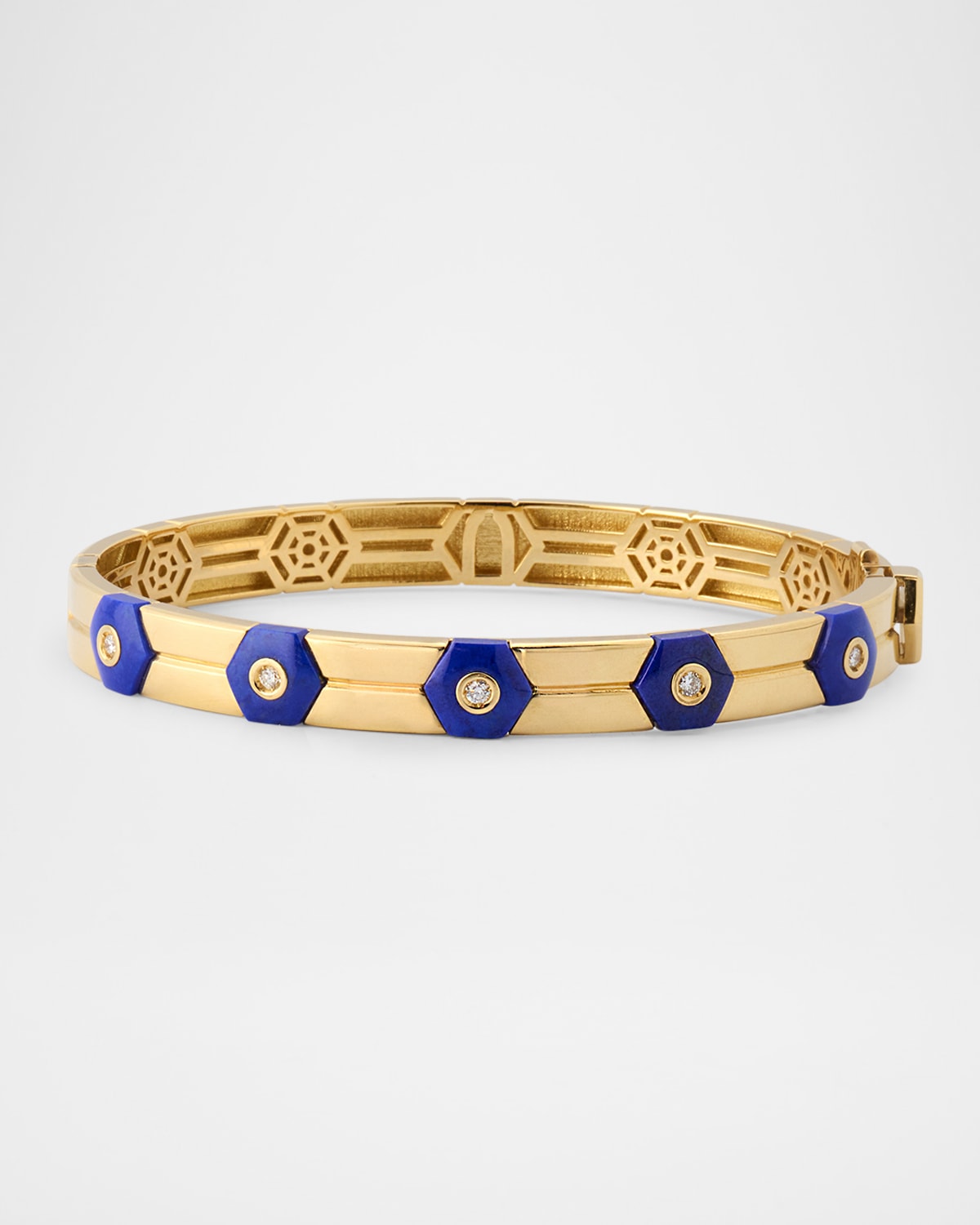 Baia Sommersa Pendant Necklace in 18K Yellow Gold with White Diamonds and Lapis