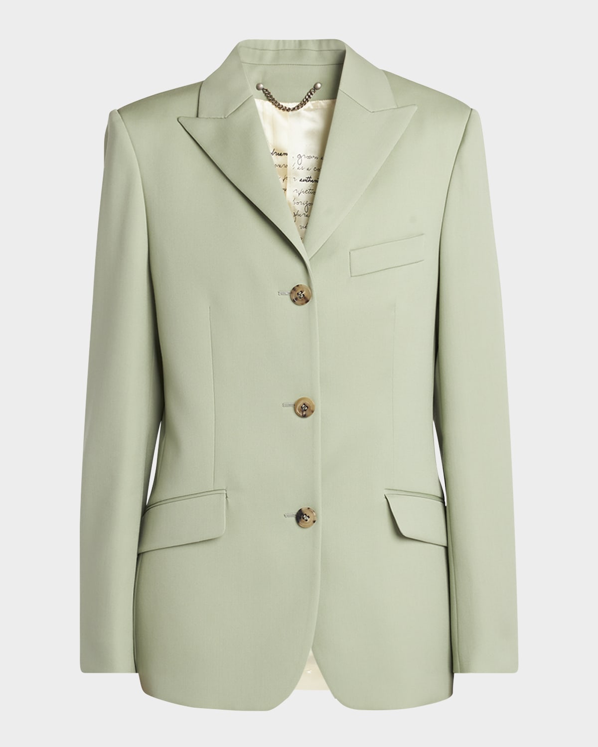 Golden Goose Women's Blazer Jacket In Sage-green Wool In Seagrass