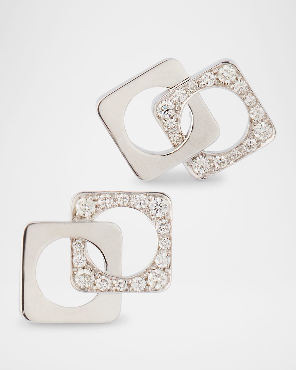 18K White Gold Procida Diamond Square Earrings