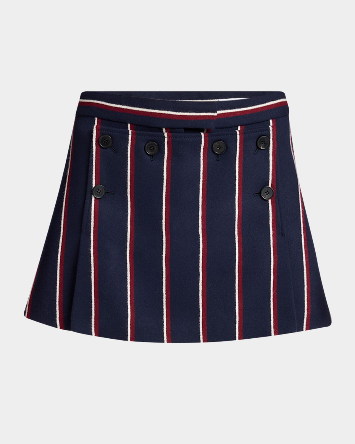 ALEXANDER MCQUEEN BUTTON-FRONT STRIPED MINI SKIRT 