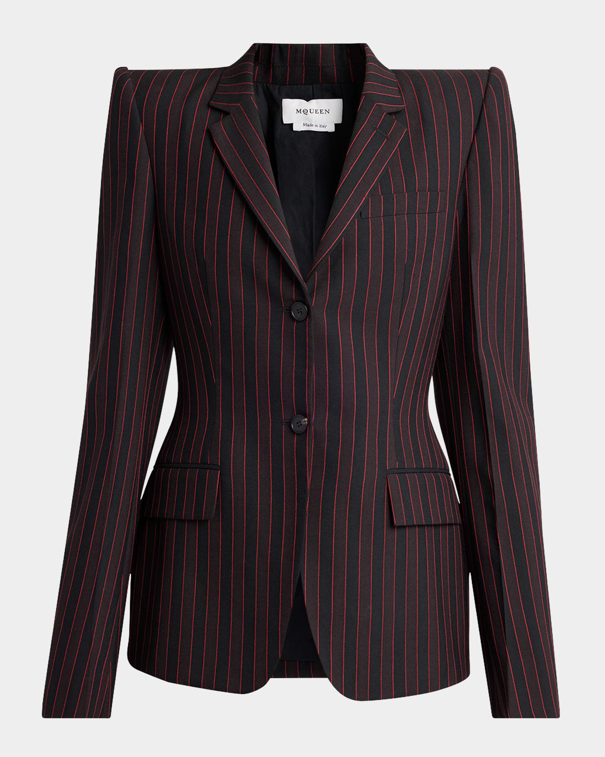 Alexander Mcqueen Pinstripe Single-breasted Jacket In Fango