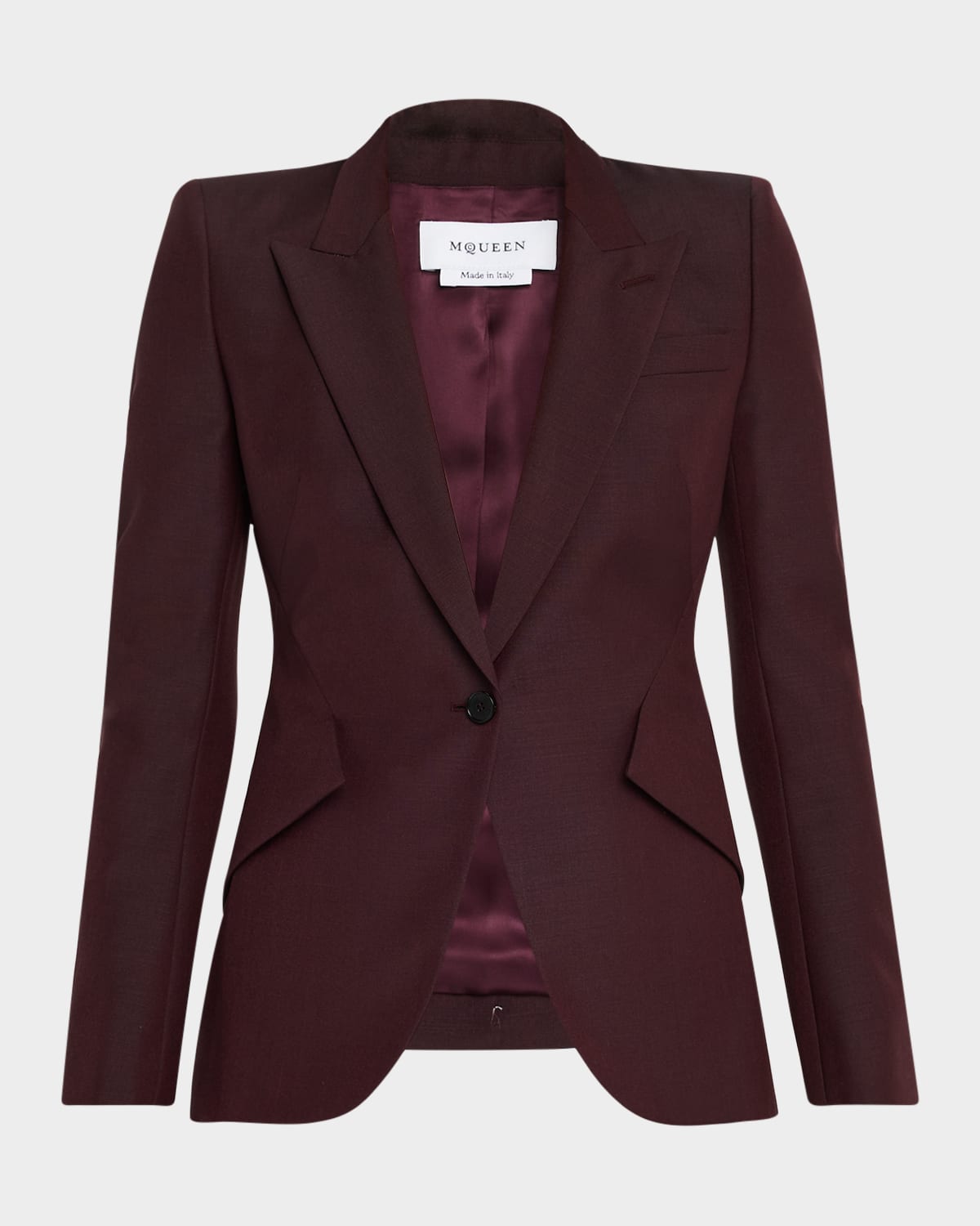 Single-Breasted Wool Blazer Jacket