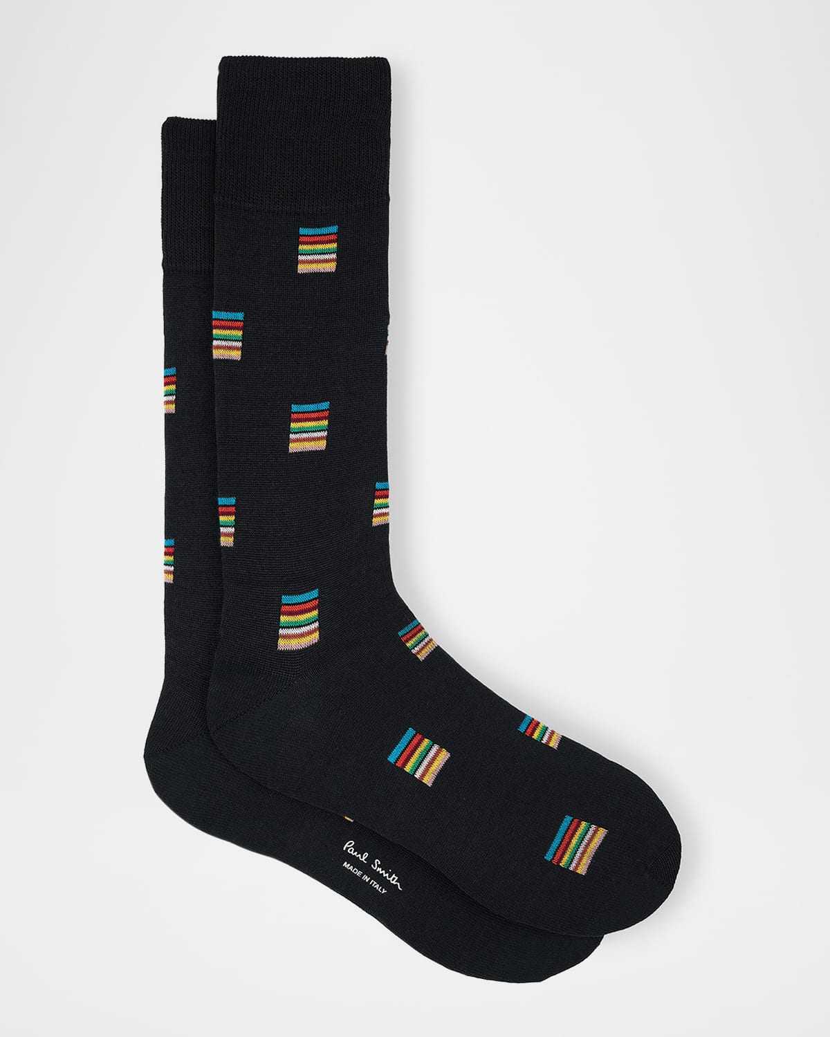 PAUL SMITH MEN'S JONAS SIGNATURE STRIPE BLOCK CREW SOCKS 