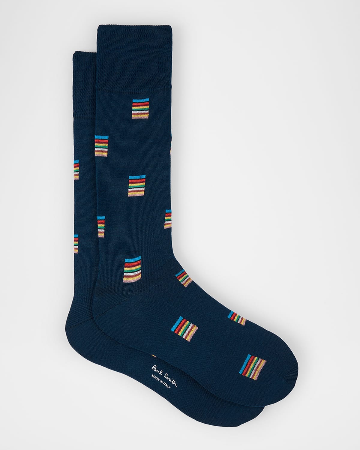 Paul Smith Men's Jonas Signature Stripe Block Crew Socks In Navy