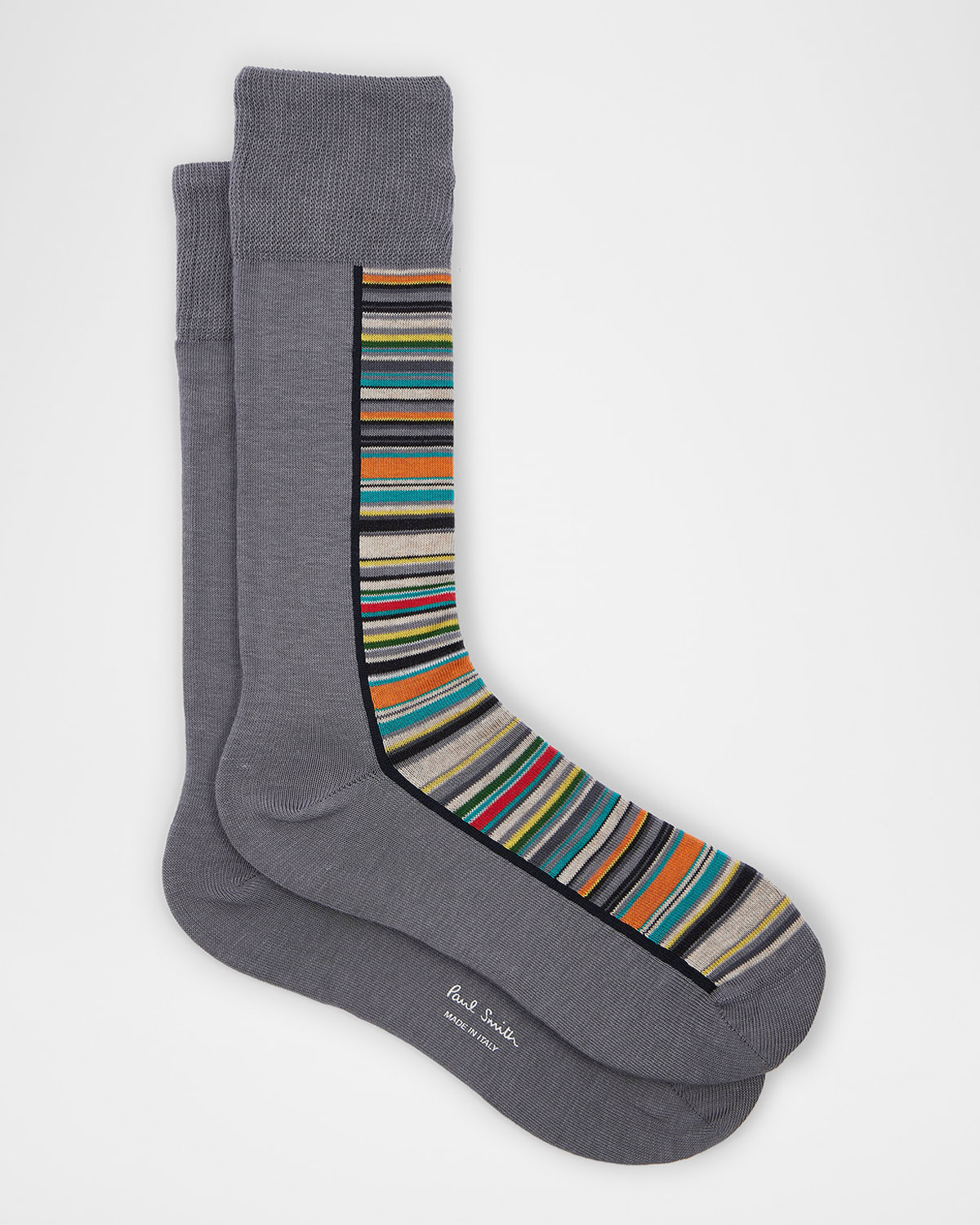 PAUL SMITH MEN'S HALF SIGNATURE STRIPE CREW SOCKS 