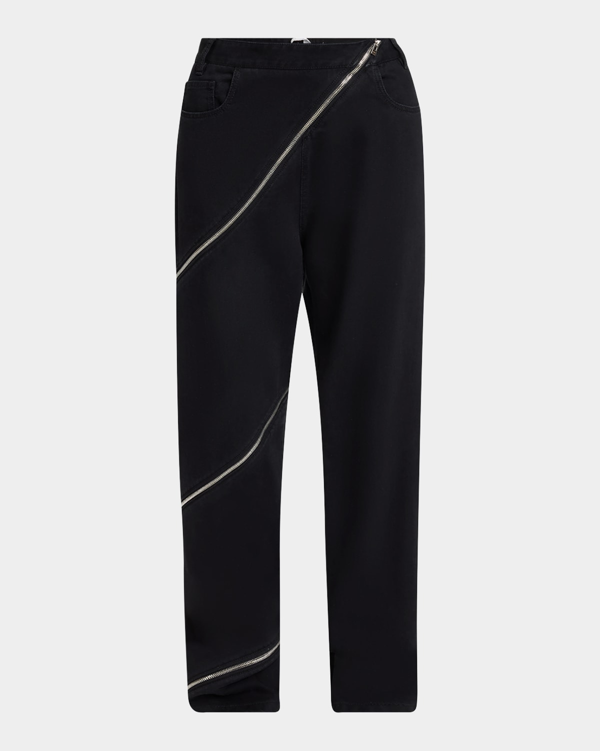 Alaïa Womens Noir Alaia Spiral Two-patch-pockets Wide-leg High-rise Denim-blend Trousers In Noir Alaia