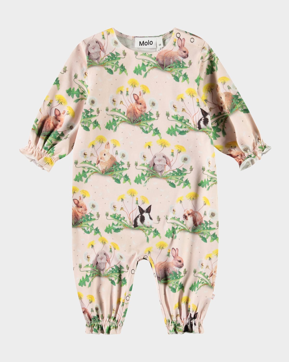 Molo Girl's Florina Rabbit-print Organic Cotton Bodysuit In Bunnies United
