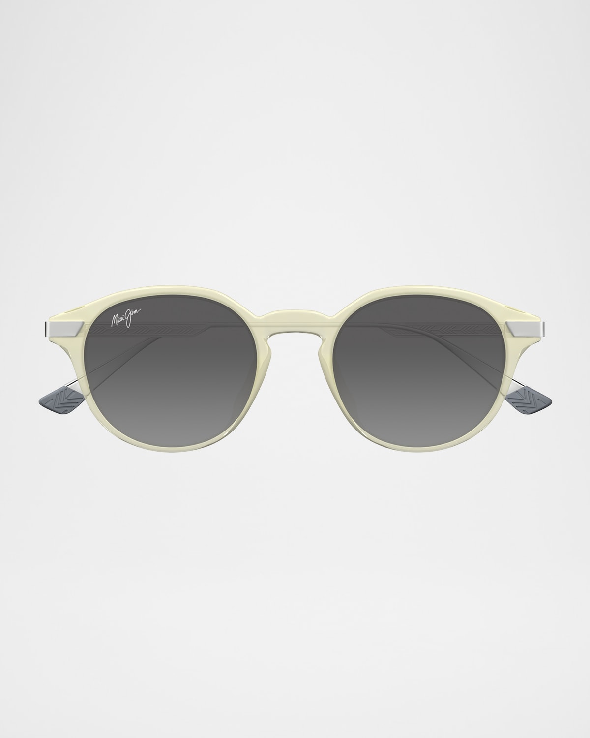 Maui Jim Men's Momi Titanium And Nylon Round Sunglasses In Yellow