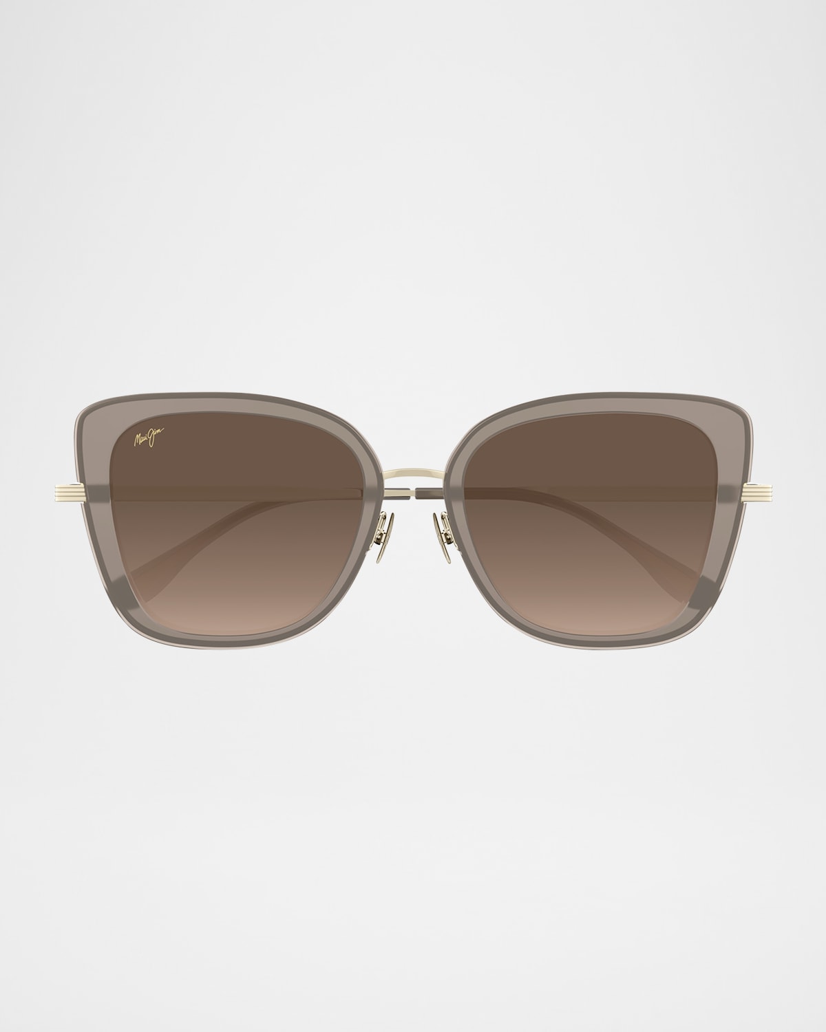 Maui Jim Men's Violet Lake Titanium And Acetate Cat-eye Sunglasses In Brown