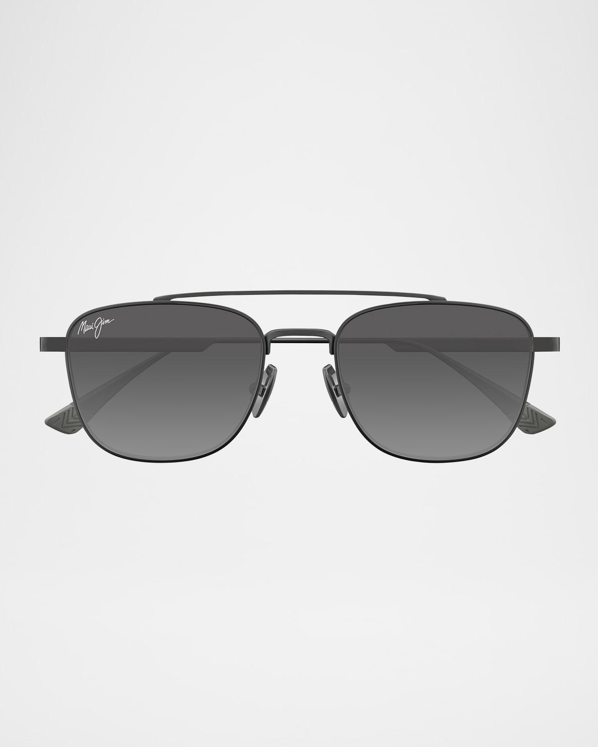 Maui Jim Men's Kahana Titanium Square Sunglasses In Silver