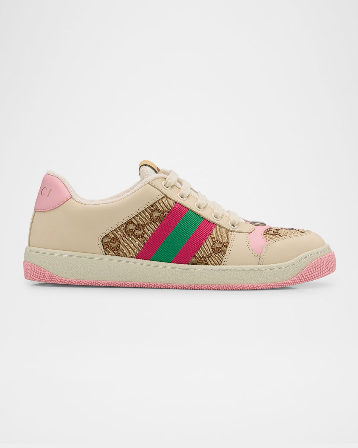 Gucci Screener Gg Canvas Crystal Sneakers In Multi