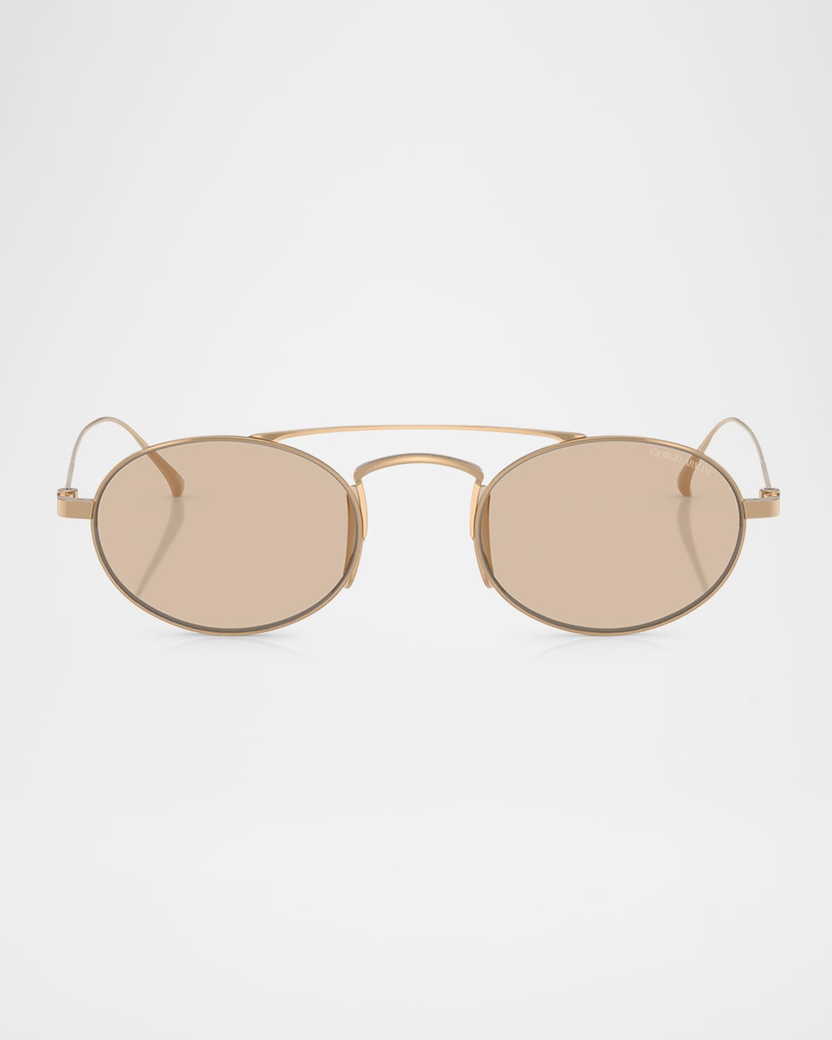 Giorgio Armani Titanium & Plastic Oval Sunglasses In Rose Gold