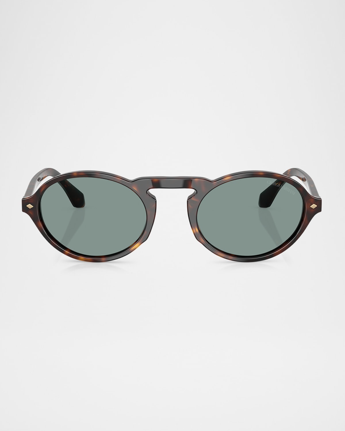 Giorgio Armani Oval Frame Sunglasses In Havana