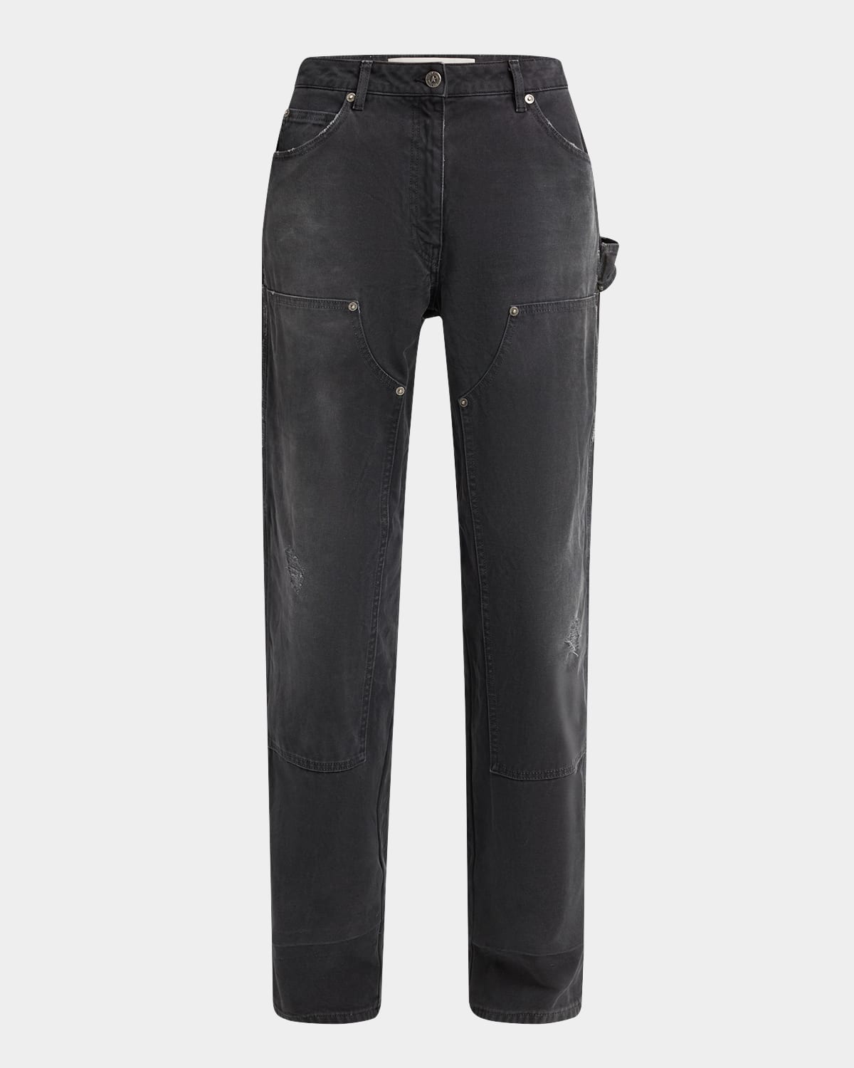 Golden Goose Wide Black Trousers In Denim In Black