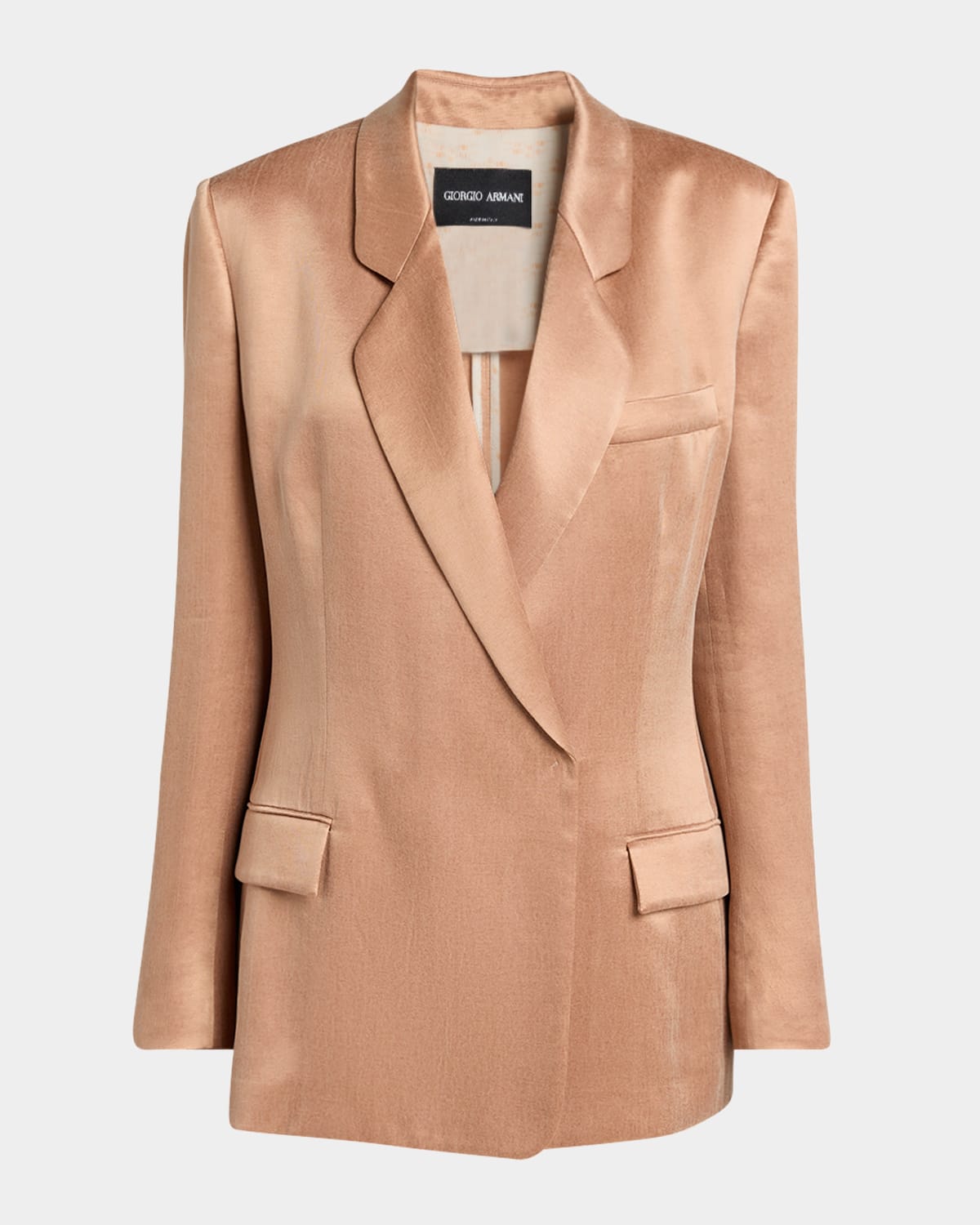 Giorgio Armani Cupro Double-Breasted Blazer Jacket
