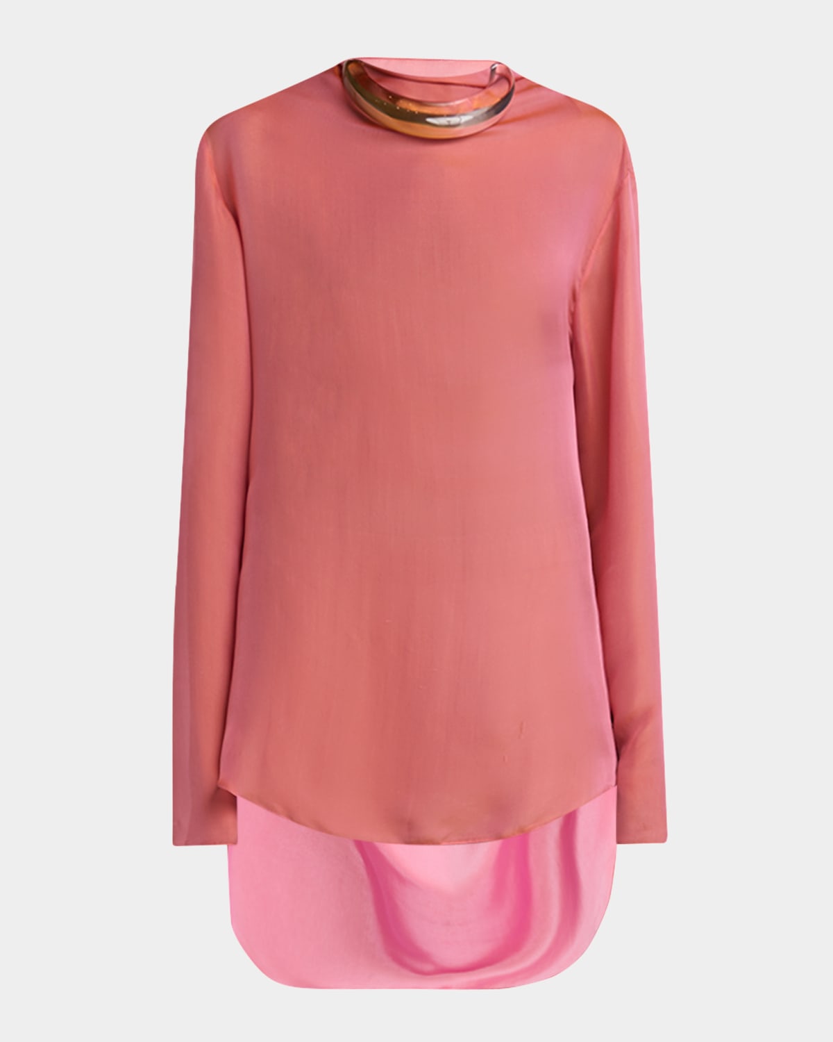 GIORGIO ARMANI IRIDESCENT CHIFFON COWL BACKLESS TUNIC 