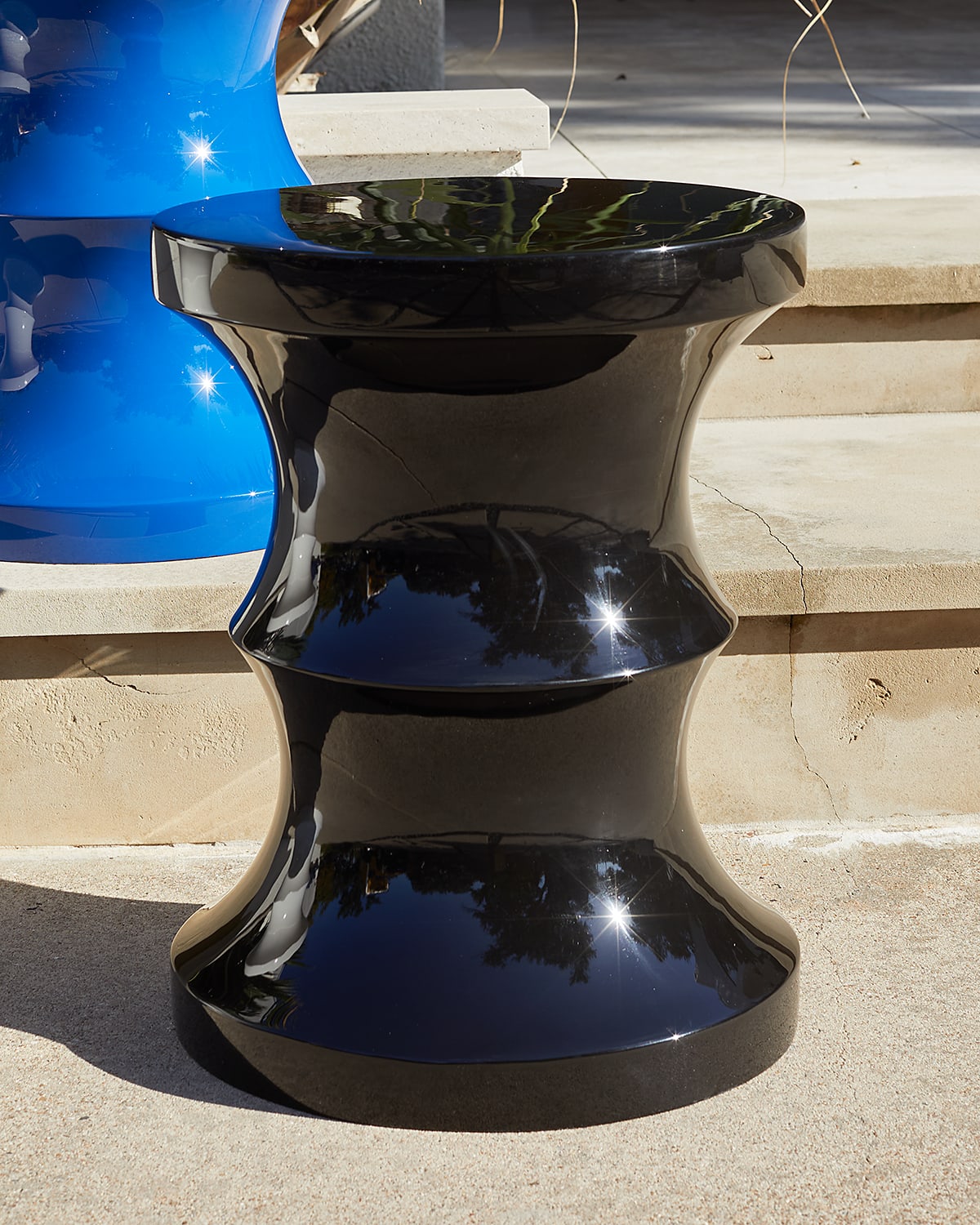 Neiman Marcus Outdoor Garden Seat In Black Glossy