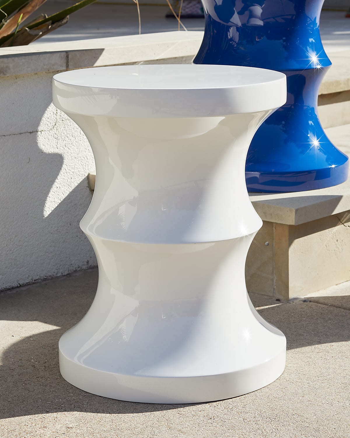 Neiman Marcus Outdoor Garden Seat In White Glossy