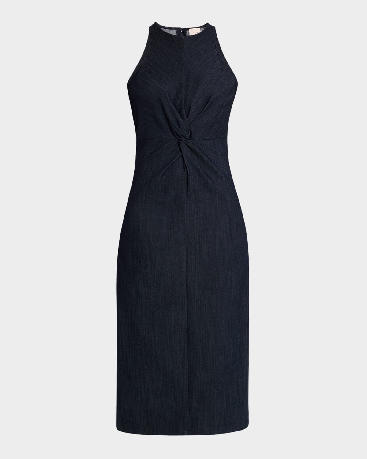CINQ À SEPT CLARA TWIST-FRONT MIDI DRESS 