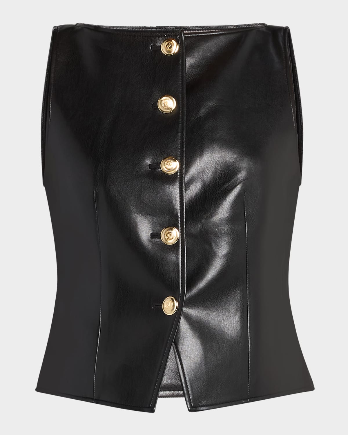 Cinq À Sept Camen Vegan Leather Vest In Black