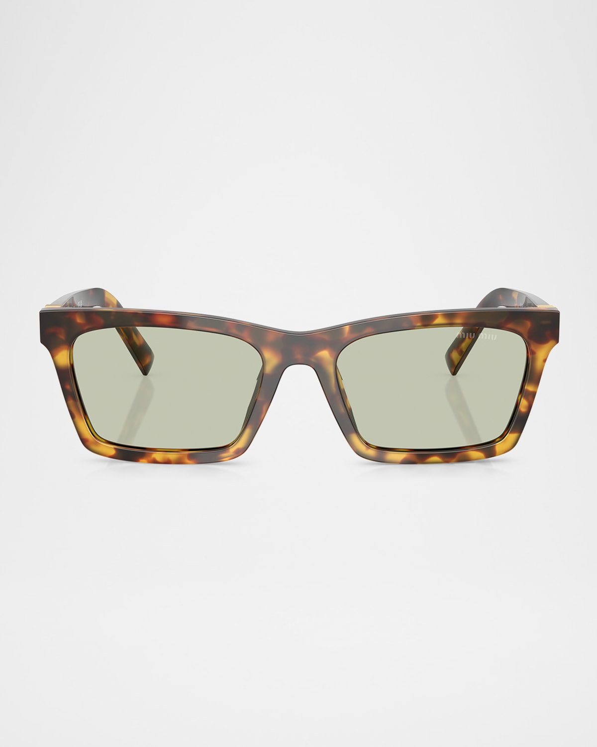 Miu Miu Mua05s Rectangular Acetate Sunglasses In Blond Hav