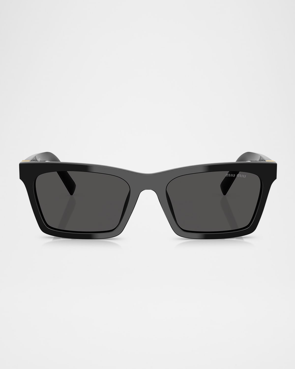 Miu Miu Womens Black Mu 13zs Rectangle-frame Acetate Sunglasses In Black