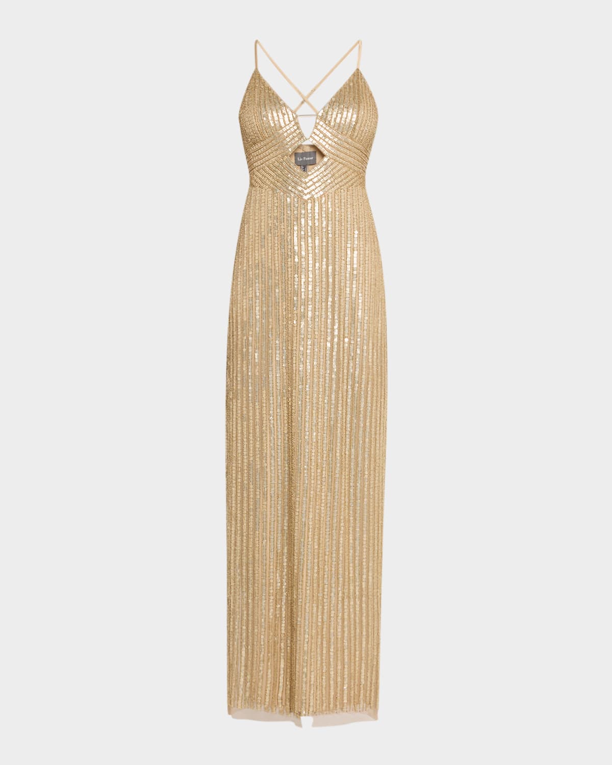 Madelyn Cutout Bead & Sequin Gown