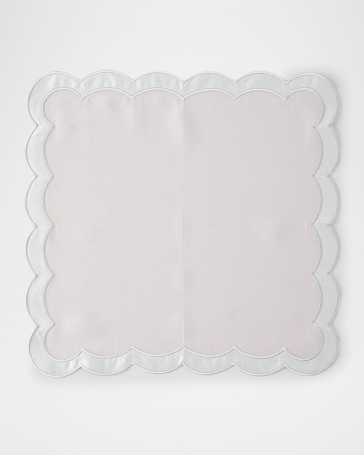 Nomi K Earth Scalloped Border Napkin In Silver